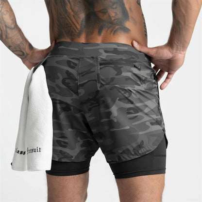 Summer Quick-Dry Double-Layer Gym Shorts for Men