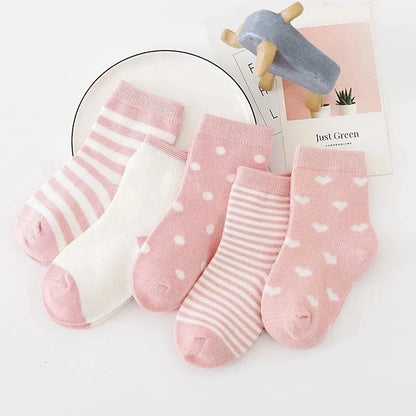 5Pairs Cotton Newborn Baby Socks