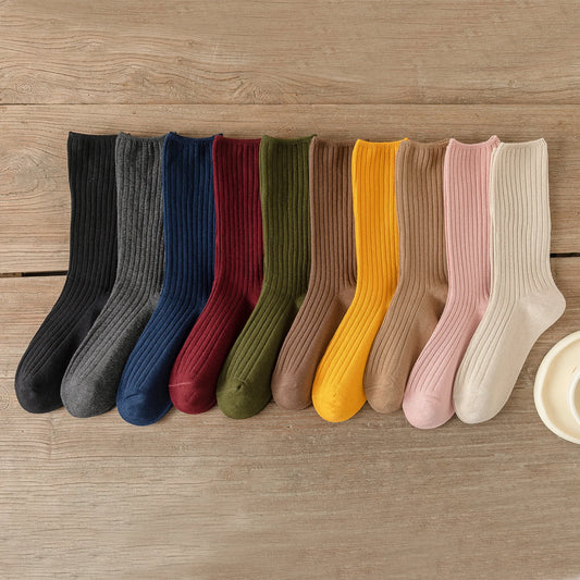 Korean-Style Cotton Loose Socks