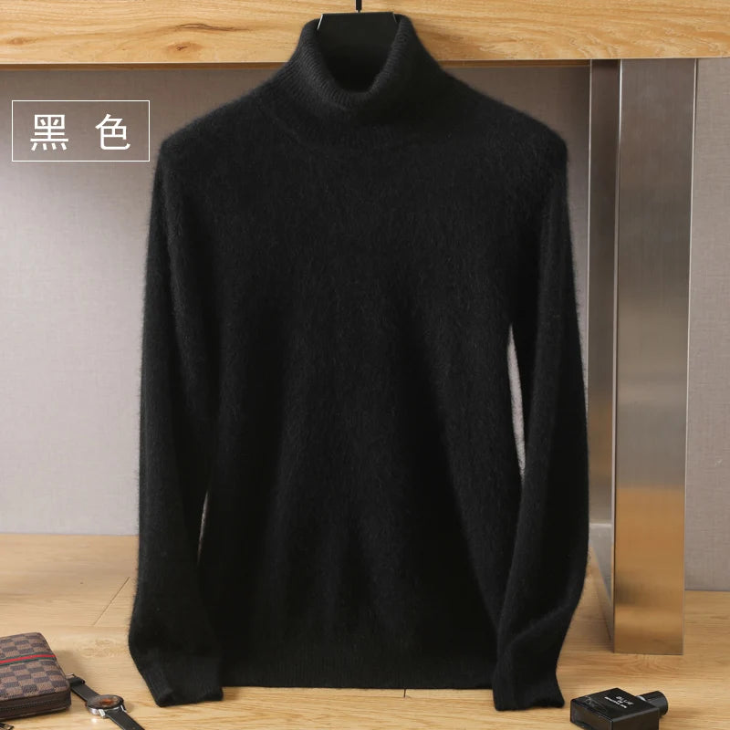 Pull ample à col roulé en tricot pour hommes