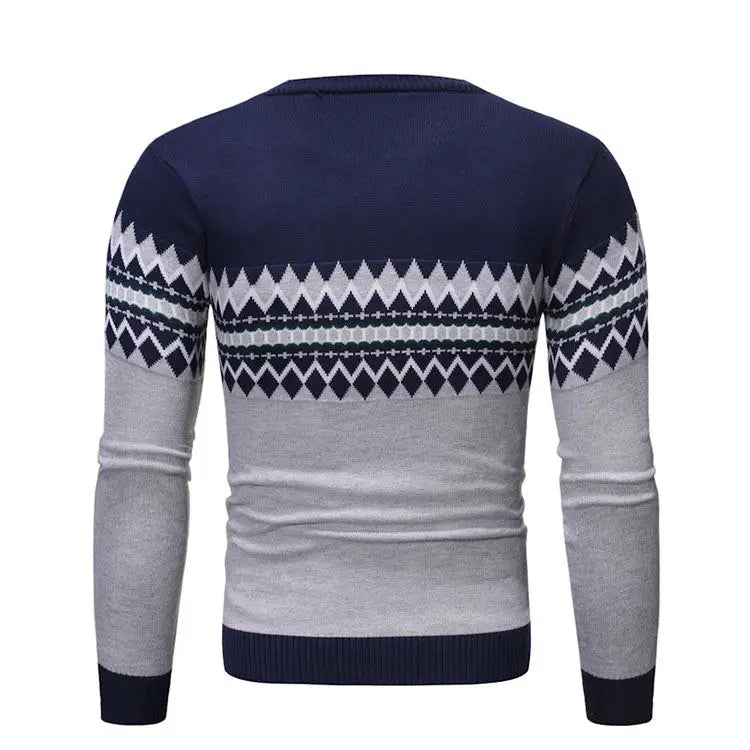 New Trendy Striped Thick Knitwear Sweater