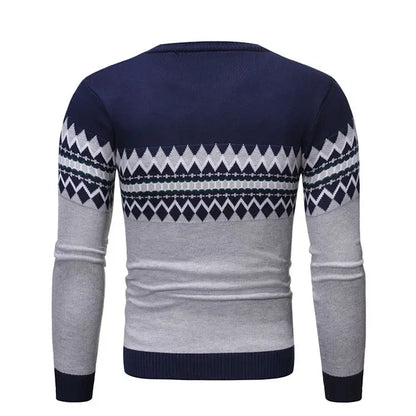 New Trendy Striped Thick Knitwear Sweater