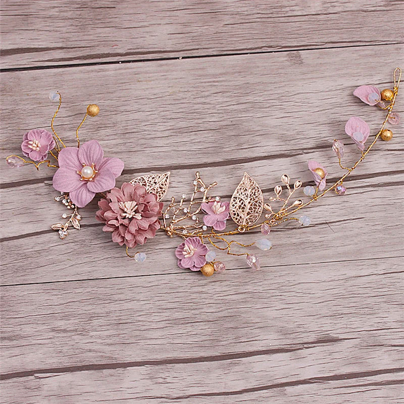 gold flower headband