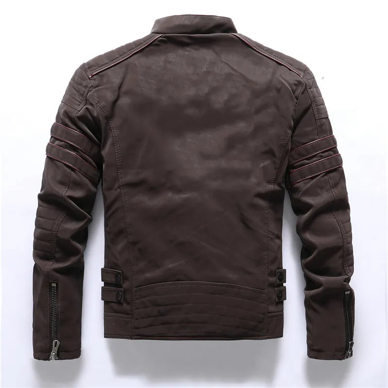 Warm Multi-pocket Leather Zipper Jackets