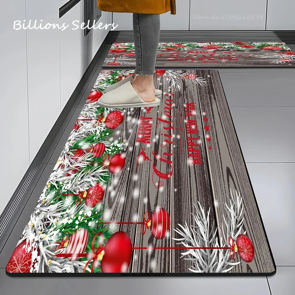 Christmas Themed Anti-Slip Kitchen & Home Floor Mats