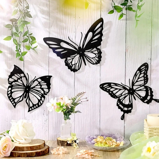 3pcs Butterfly Metal Wall Decor