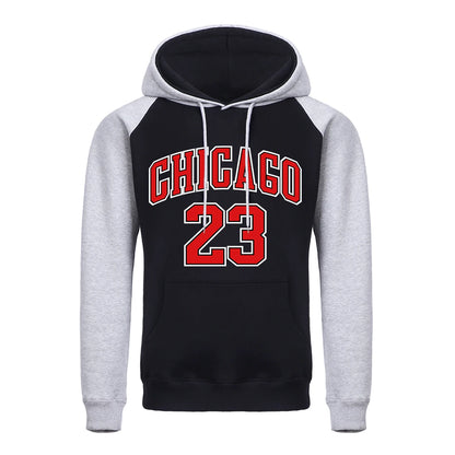 Sweat à capuche en polaire hip-hop Chicago 23 pour hommes