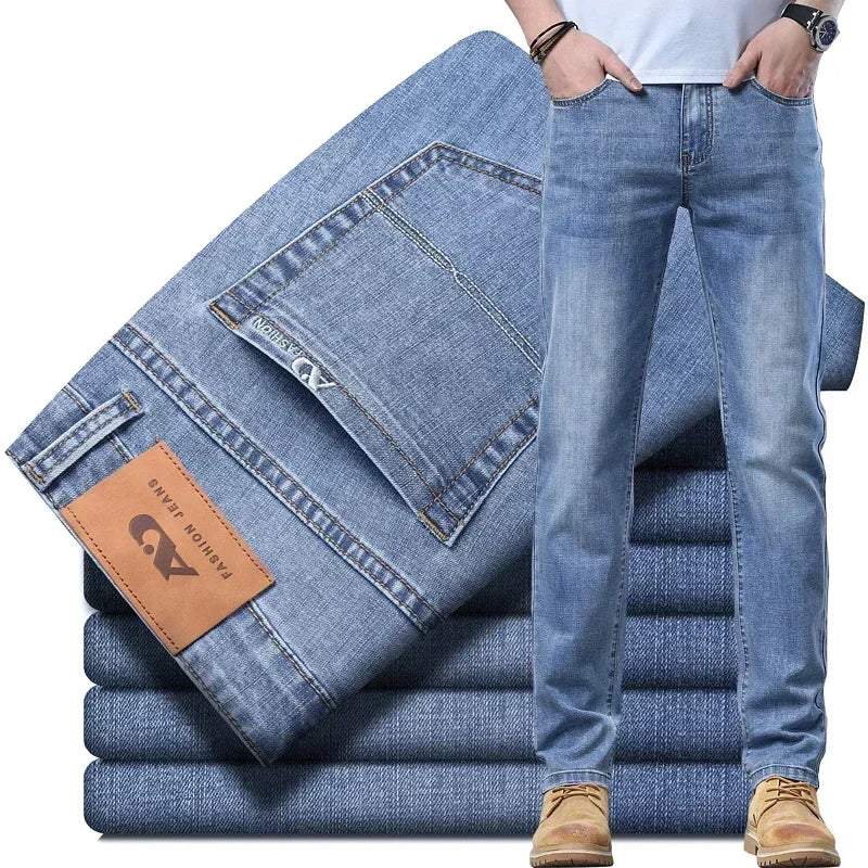 Summer Stretch Denim Men's Business Jeans