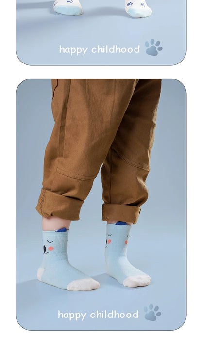 Enfants 5 paires de chaussettes à imprimé animal