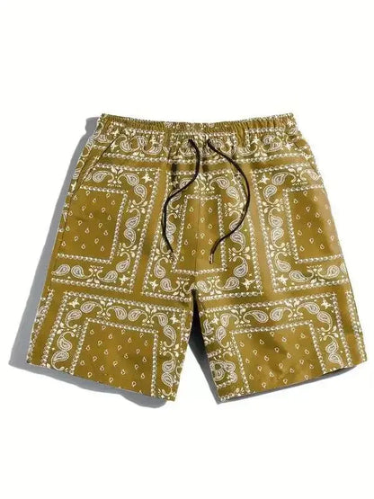 Lässige Strandshorts mit Paisleymuster für Herren