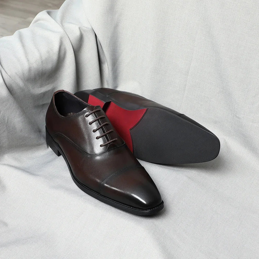 Italienische Oxford-Schuhe aus echtem Leder