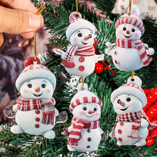 Christmas Cartoon Snowman Hanging Ornaments