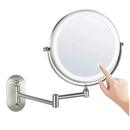 Rechargeable Wall Mounted Lighted Folding Mirror