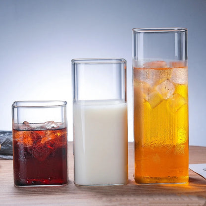 Gobelet en verre transparent de grande capacité pour boissons froides 