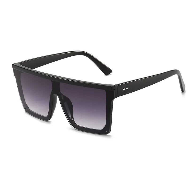 Lunettes de soleil carrées rétro à grande monture dégradé UV400