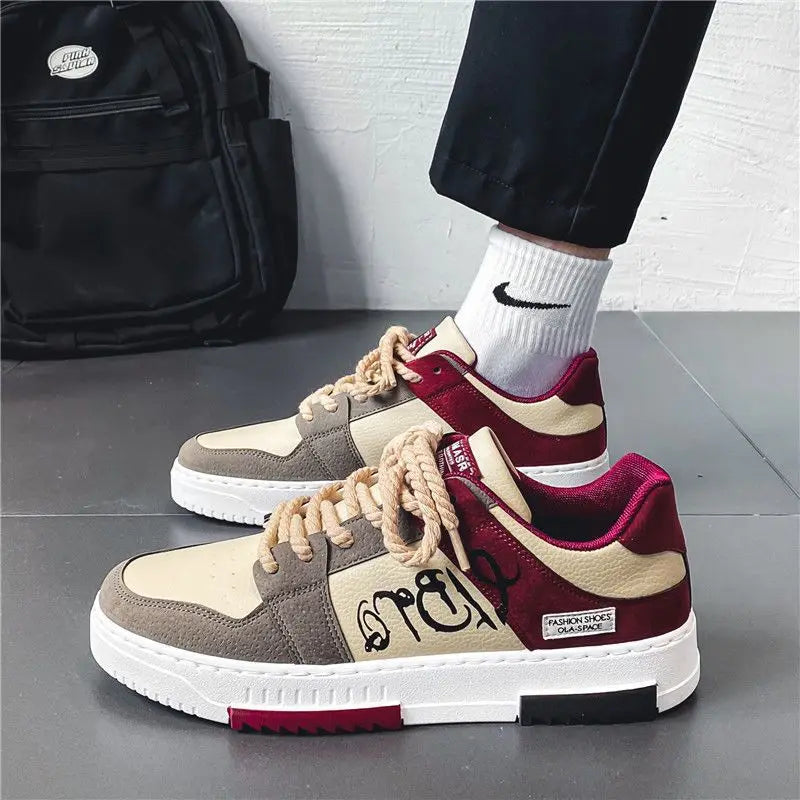 Men's Casual Platform Lace-Up Sneakers