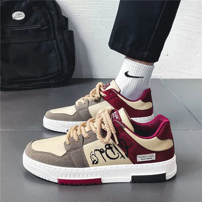 Men's Casual Platform Lace-Up Sneakers