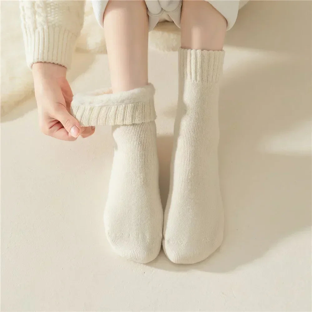 3 paires de chaussettes épaisses en peluche pour femmes