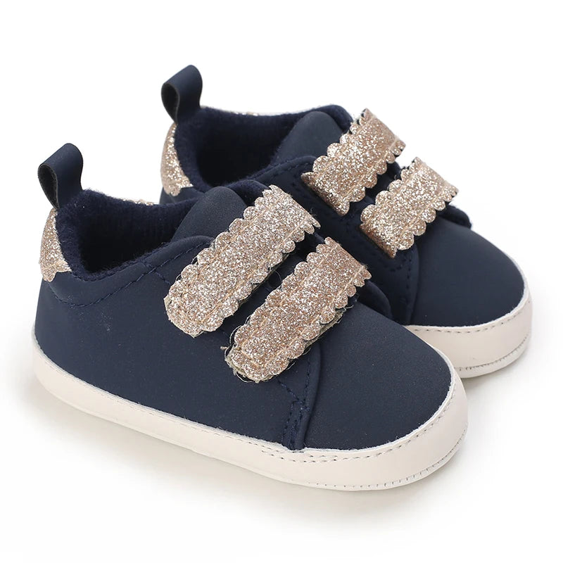 Mehrfarbige Baby-Sneaker aus PU-Leder mit weicher Sohle