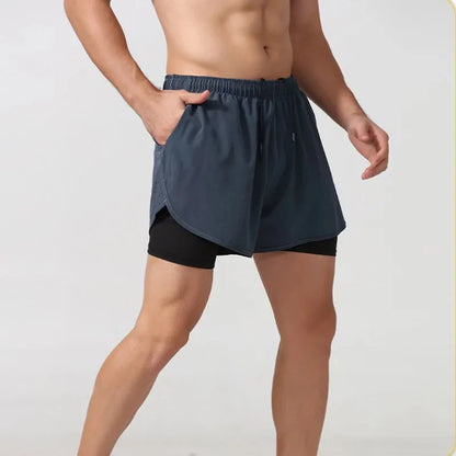 Men's Quick-Dry Double Layer Running Shorts