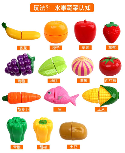 Cuisine pour enfants, découpe de fruits, légumes, aliments, cuisine, jouets interactifs