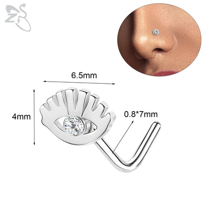 Anneaux de nez pendants en forme d'oeil de papillon pour femmes, 1 pièce