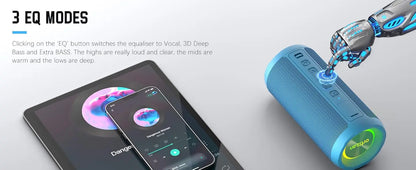 Enceinte Bluetooth sans fil avec lumières RVB étanches IPX7