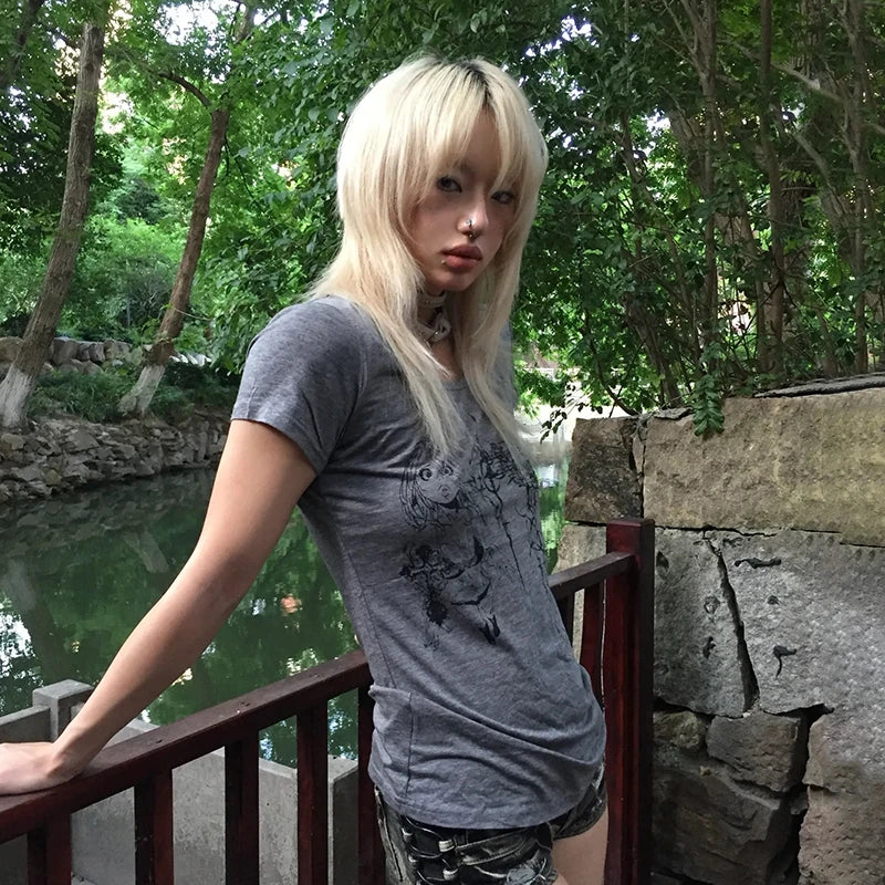 Hauts à manches longues imprimés ailes croisées graphiques