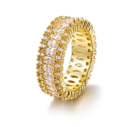 Quadratische Ringe mit Mikropavé und CZ für Damen