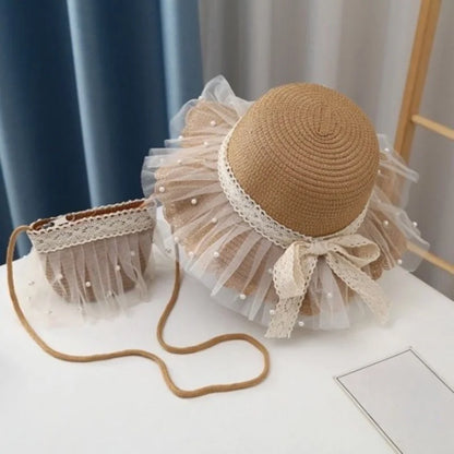 Lace Flower Kids Beach Straw Hat