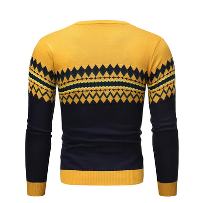 New Trendy Striped Thick Knitwear Sweater
