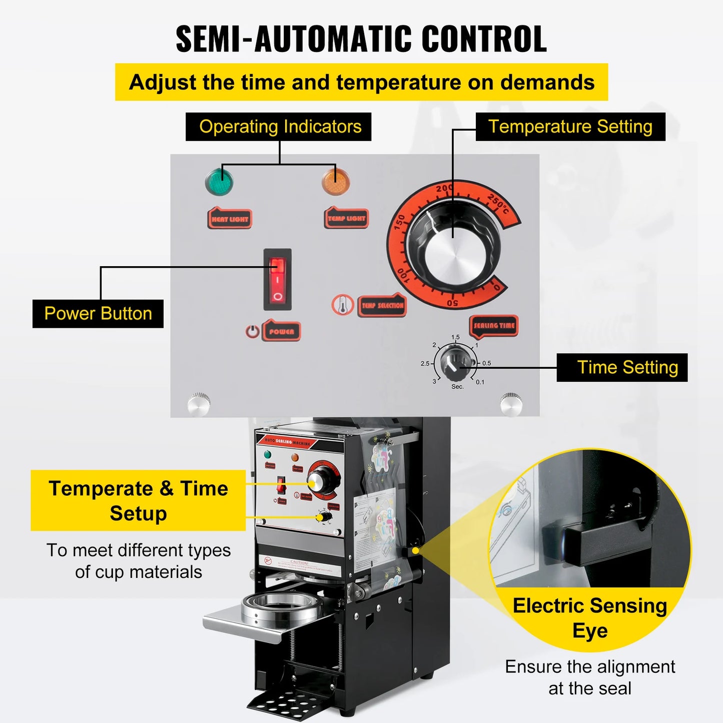Halbautomatische Becherverschließmaschine