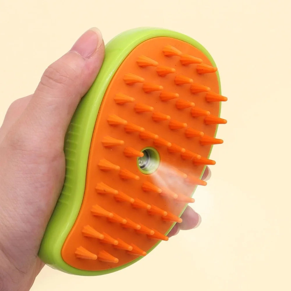 Brosse à poils de chat à pulvérisation électrique, brosse à vapeur pour chien, toilettage pour animaux de compagnie