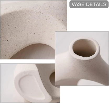 Weißes Keramikvasen-Set für die Inneneinrichtung