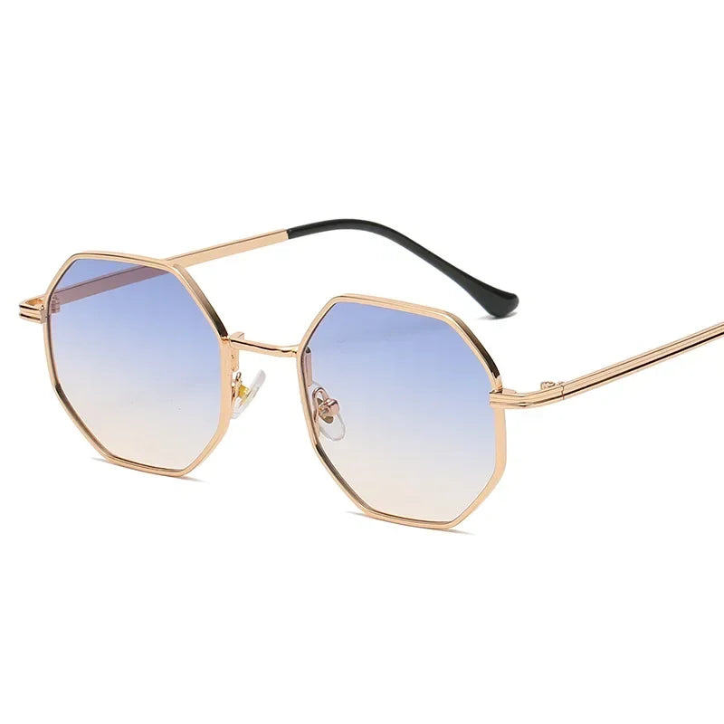 Retro Polygonal Metal Sunglasses