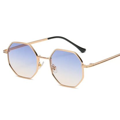 Retro Polygonal Metal Sunglasses
