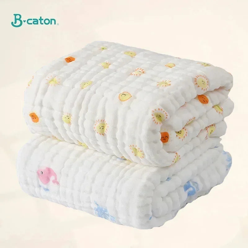 6-Layer Cotton Cartoon Baby Bath Towel