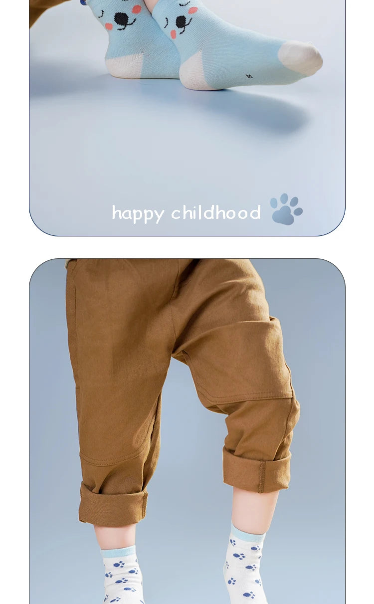 Enfants 5 paires de chaussettes à imprimé animal