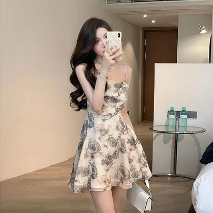 Sleeveless Chiffon Print Dress