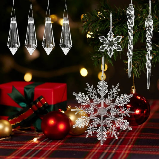 Crystal Snowflake Icicle Pendants