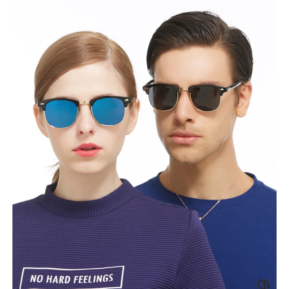 Lunettes de soleil miroir vintage unisexes 