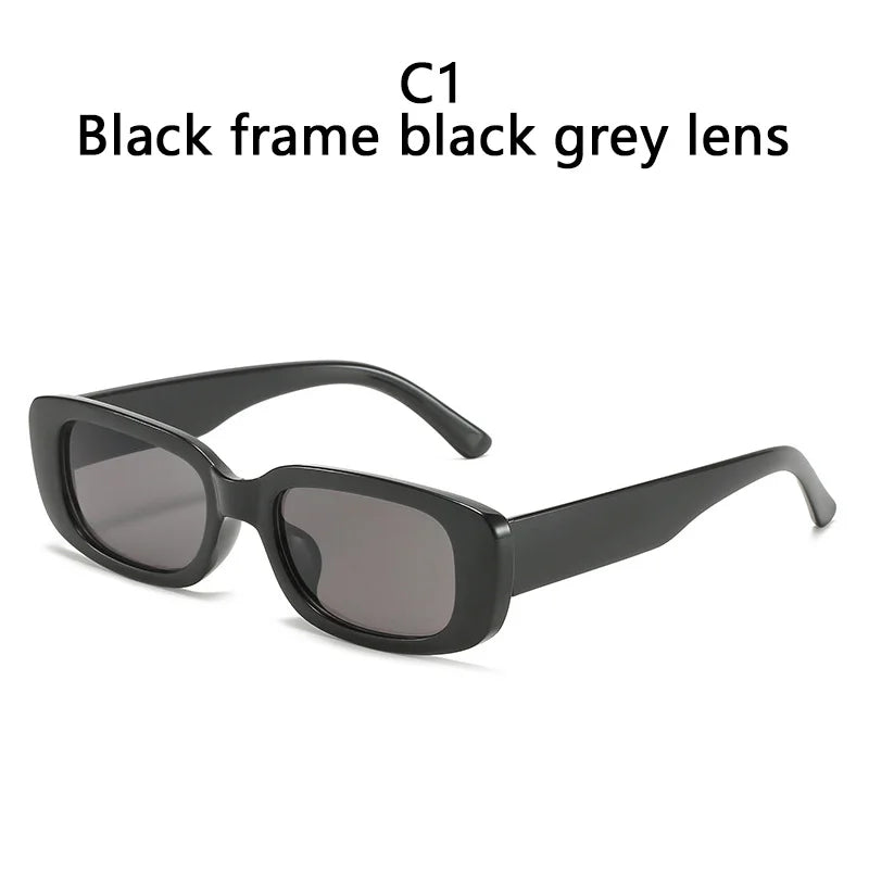 Rechteckige quadratische Retro-Sonnenbrille mit UV400-Schutz für Herren