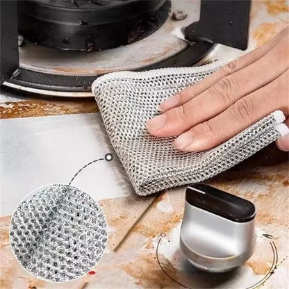 Non-Stick Double-layer Steel Wire Mesh Cleaning Cloths