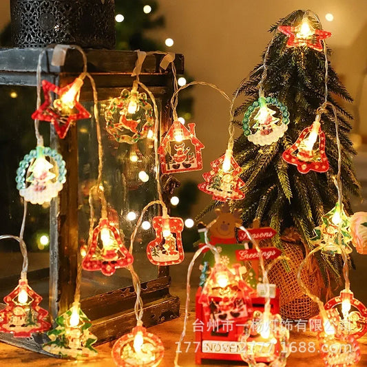 Lumières de Noël à LED en forme d'élan et d'arbre
