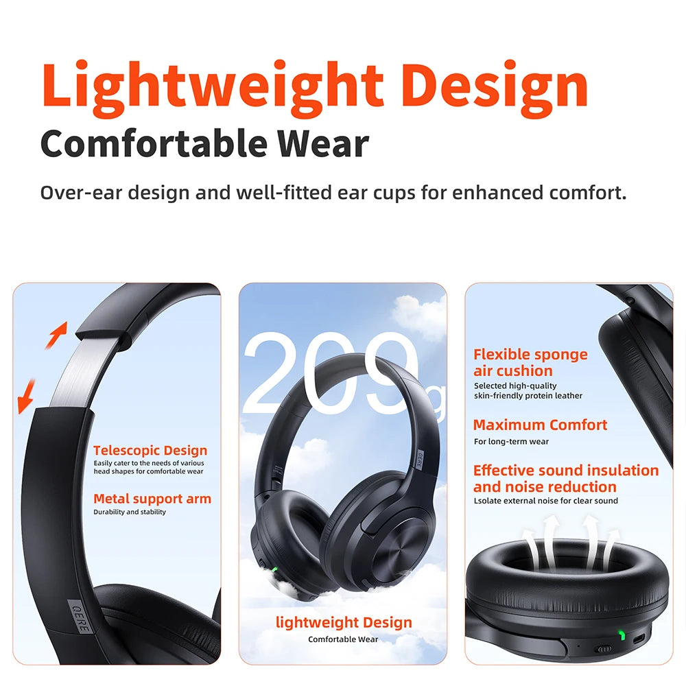 Wireless E80 Bluetooth 5.3 ANC Headphones