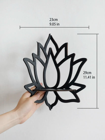 Décoration murale avec étagère d'angle en cristal Lotus