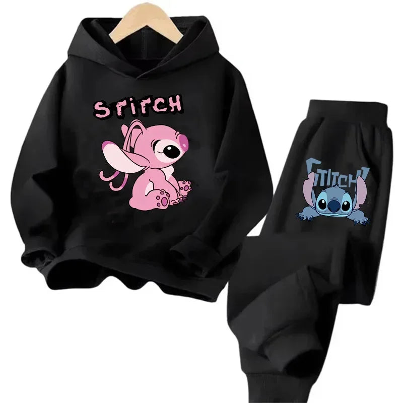 Kid's Stitch Anime Casual Hoodies Set