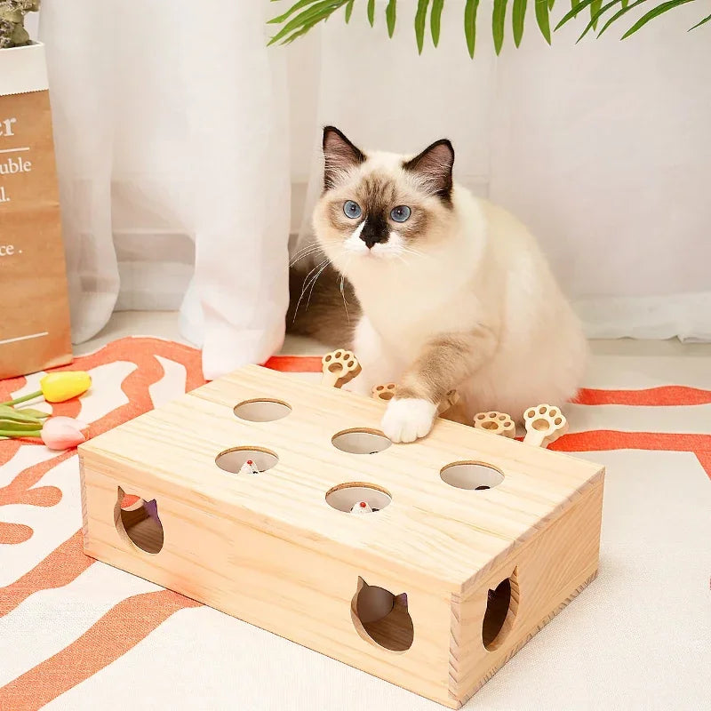 Indoor Solid Wood Cat Toys