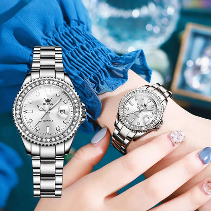 Diamond Stainless Steel Quartz Women's Watch