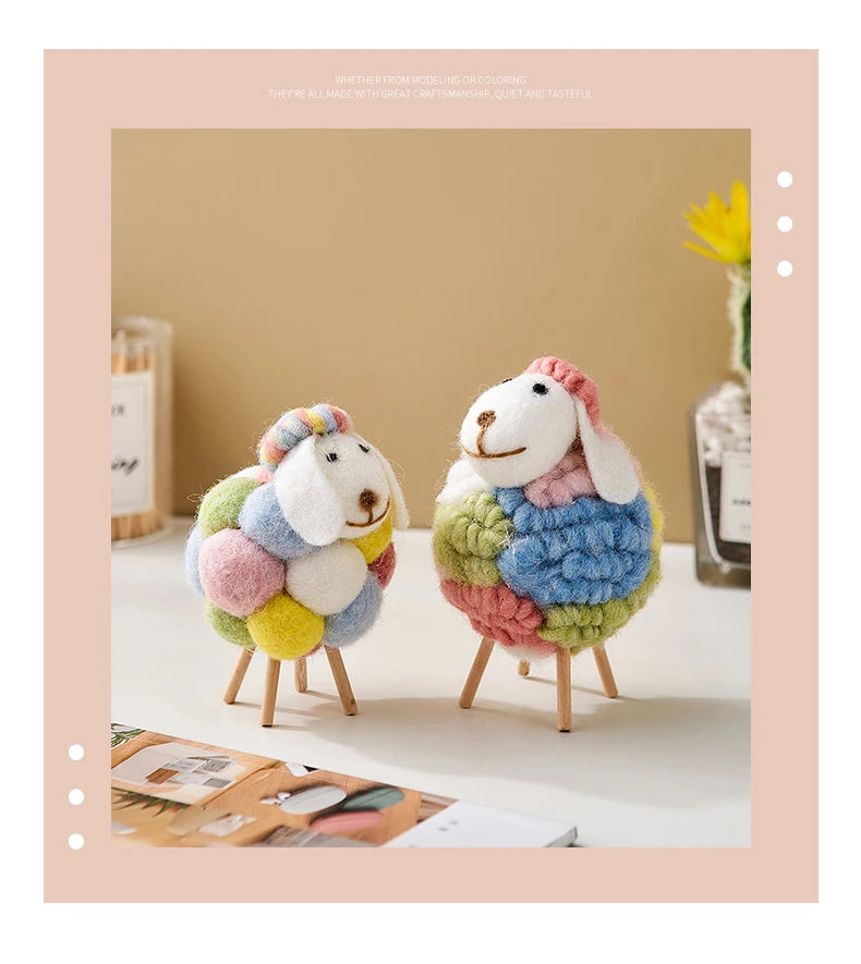 Joli ornement de mouton en feutre, décoration de maison